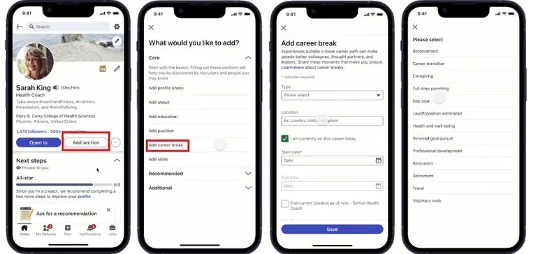 LinkedIn Launches Expanded 'Career Break' Listing Option to All Users