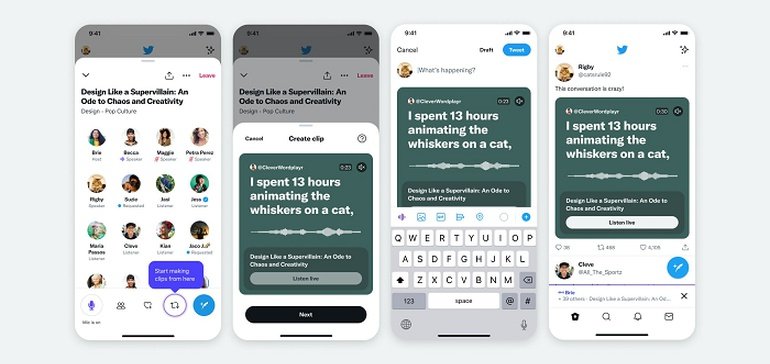 Twitter Tests Spaces Audio Clips to Maximize Content Creation and Sharing from Audio Broadcasts