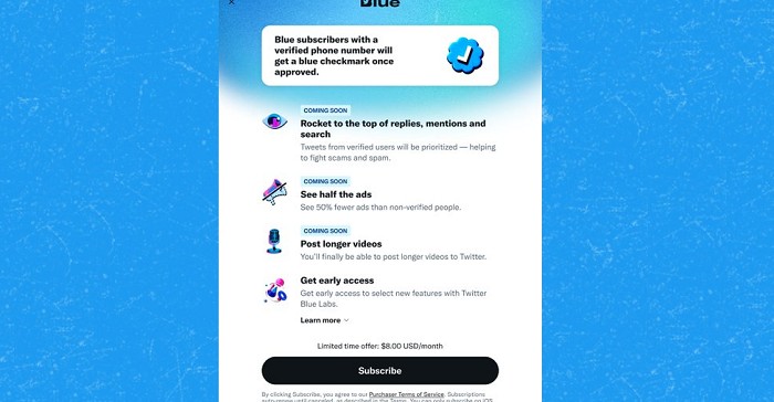 Twitter Announces the Re-Launch of its Paid Verification Plan, with a Price Increase on iOS