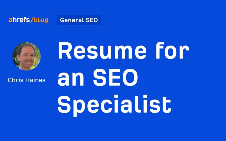 Resume for an SEO Specialist
